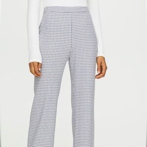 ARITZIA WILFRED KICK FLARE PANT IN GINGHAM  BLACK AND WHITE Size 0